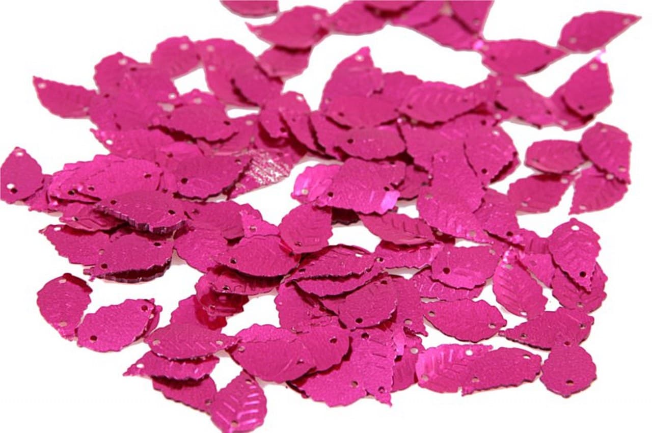 Cekiny liscie małe 8x13mm/5gram amarantowe