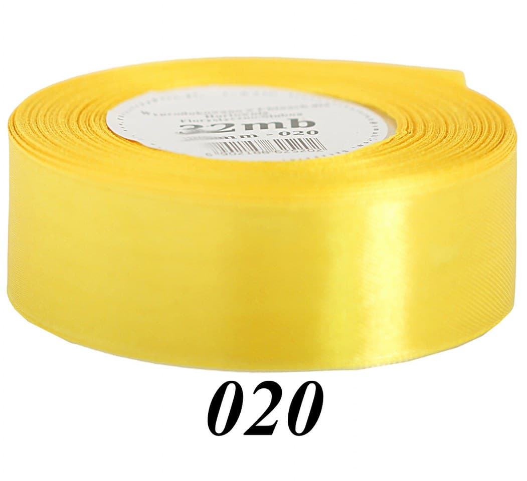 Wstążka satynowa 38mm/32mb, żółta