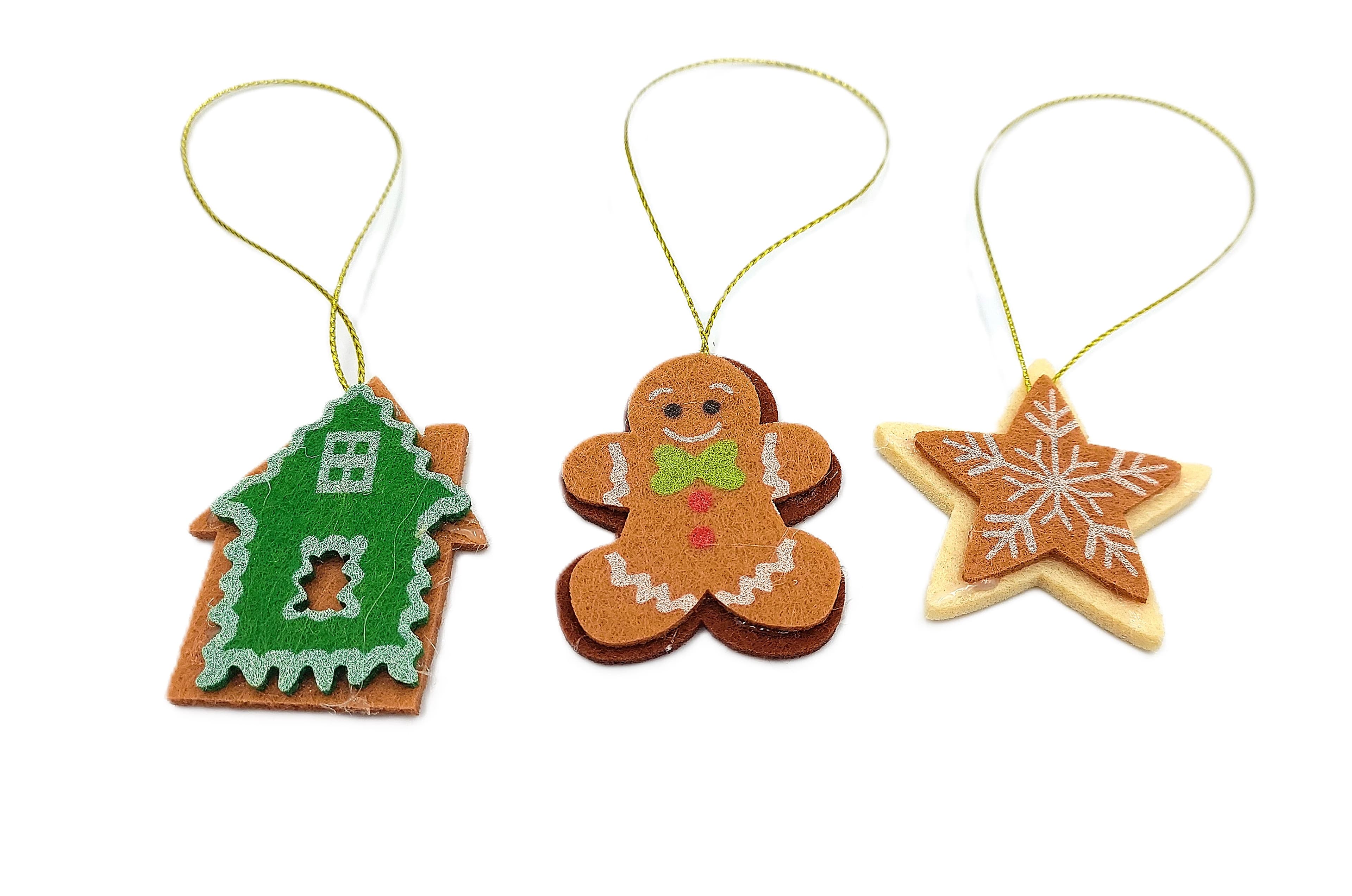 Zawieszka filcowe zimowe 5x4 cm 3 sztuki mix