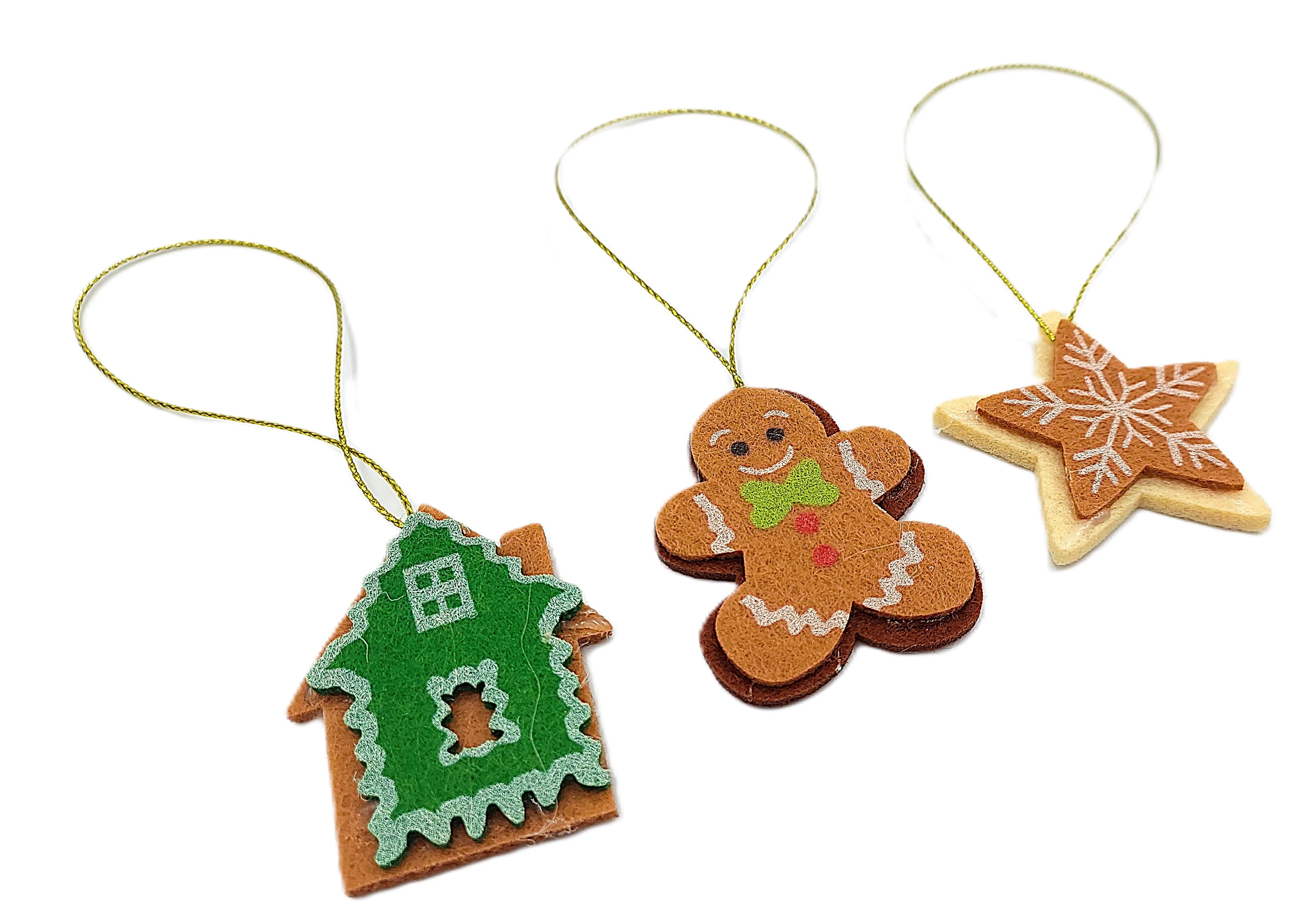 Zawieszka filcowe zimowe 5x4 cm 3 sztuki mix