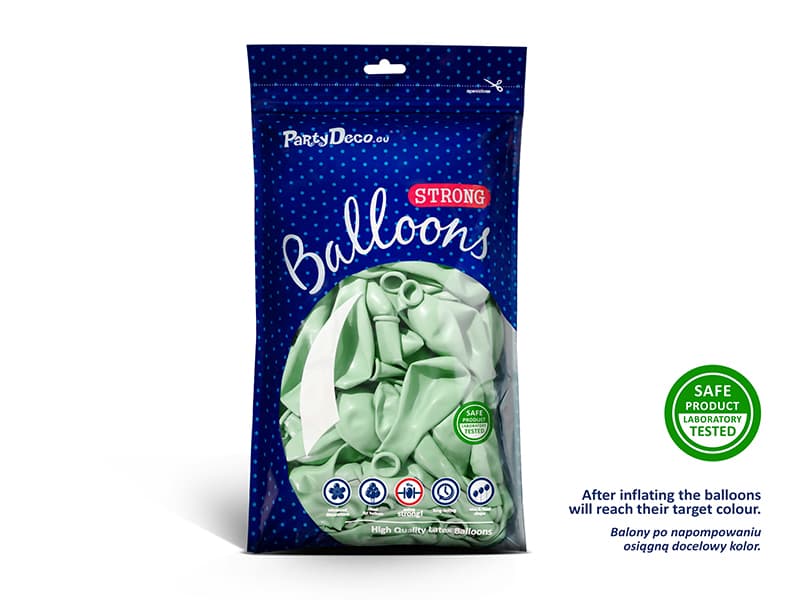 Balony Strong 30 cm, Pastelowe Pistacjowe 100 szt.