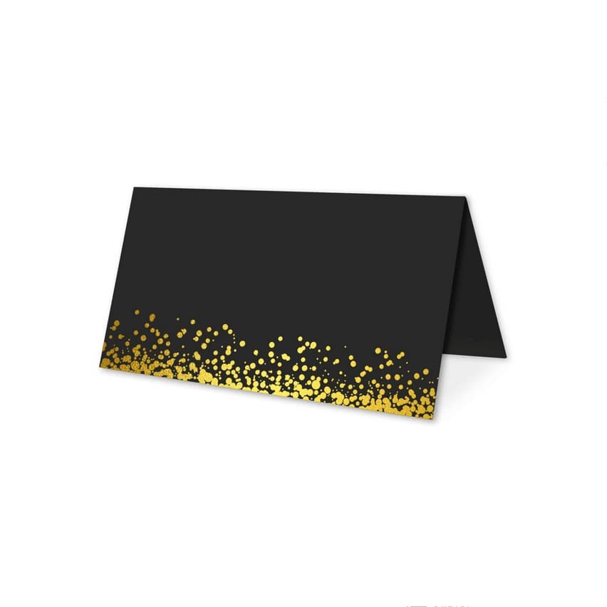 Winietki uniwersalne CZARNO ZŁOTE kropeczki 10 szt