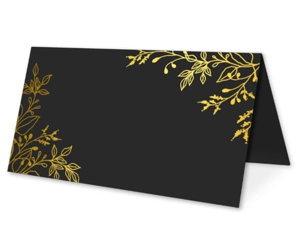 Winietki uniwersalne CZARNO ZŁOTE gałązki 10 szt