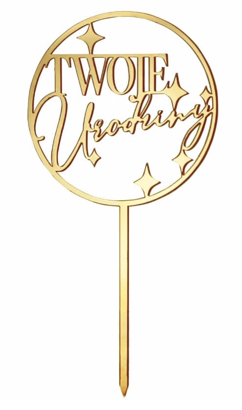 Złoty topper na tort TWOJE URODZINY 