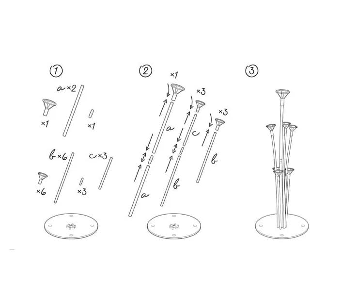 Stojak na 7 balonów, 72 cm - 1 sztuka