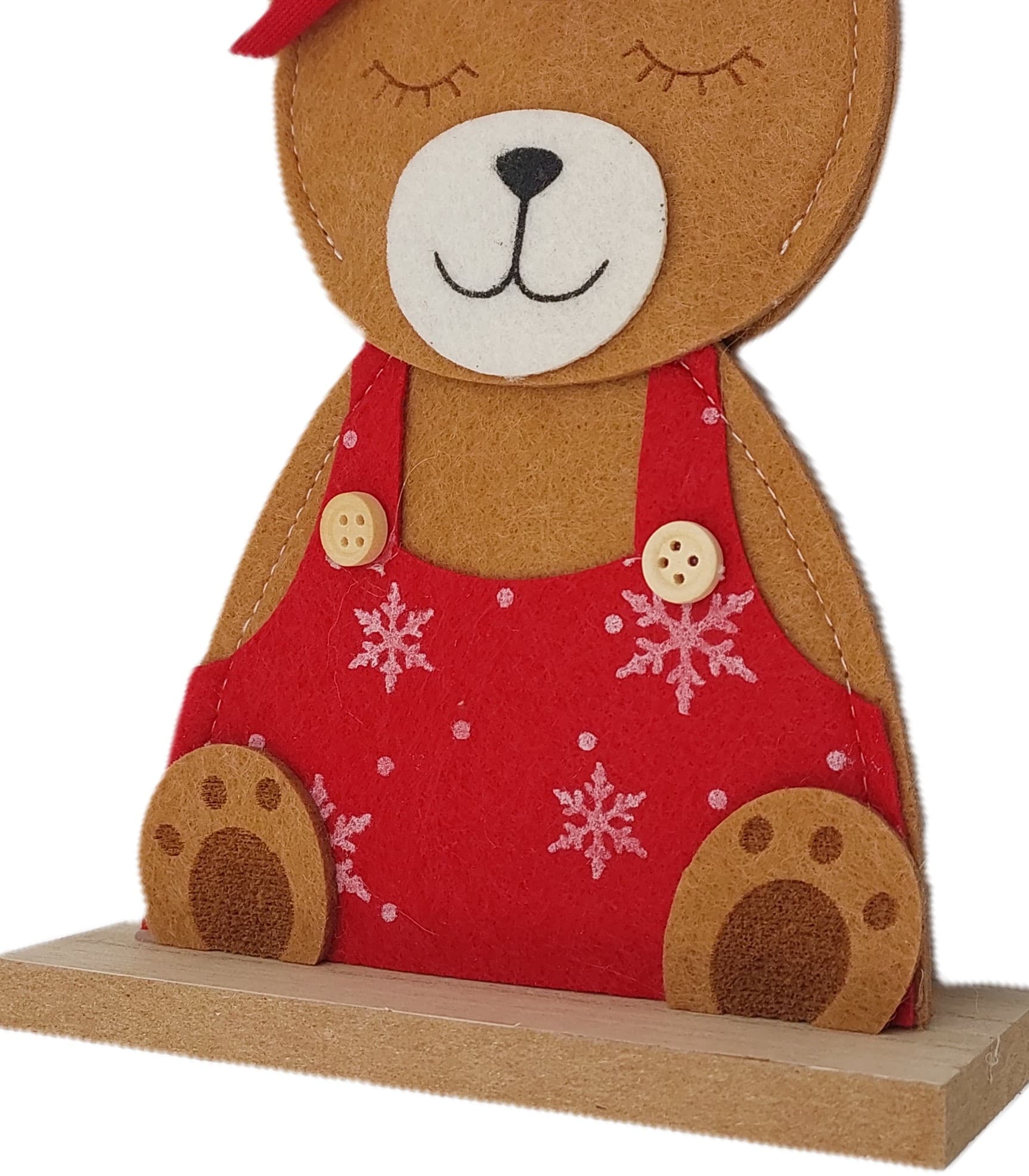 MIŚ filcowy dekoracyjny ŚWIĄTECZNY 18 cm