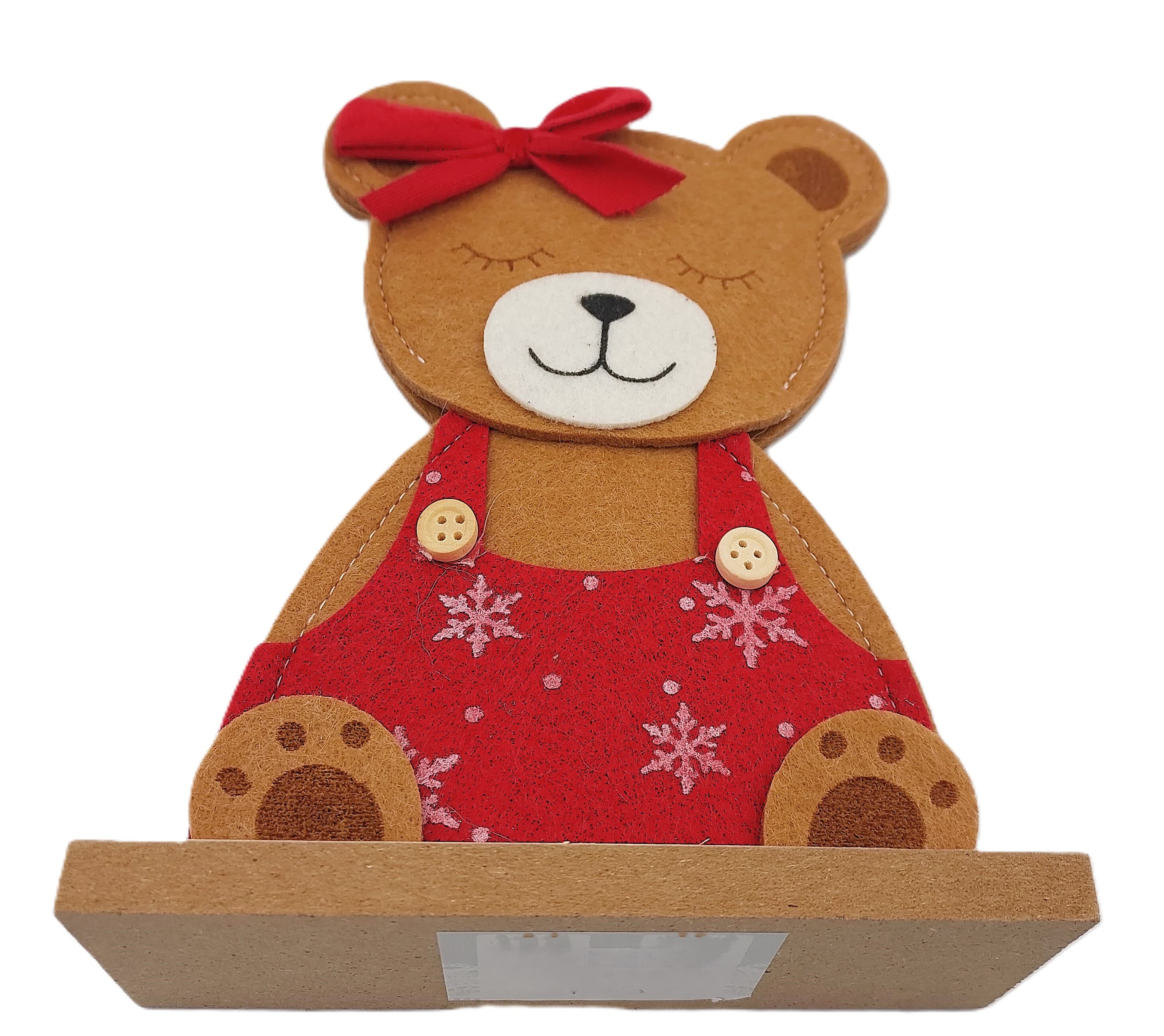 MIŚ filcowy dekoracyjny ŚWIĄTECZNY 18 cm