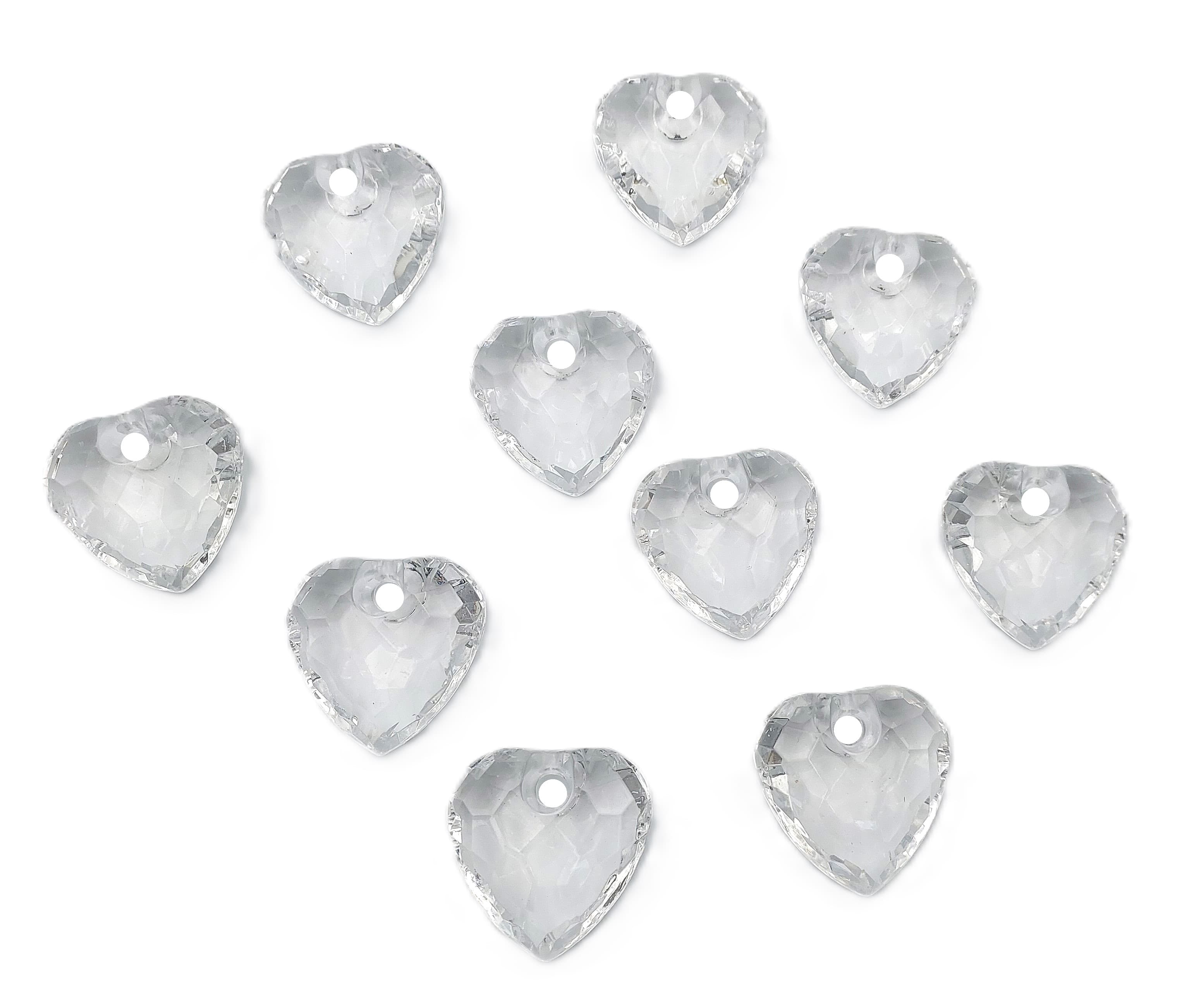 Zawieszki akrylowe Serca 10 szt.