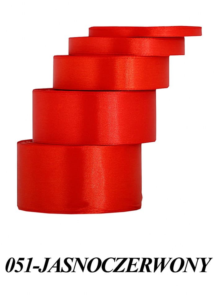 Wstążka satynowa 38mm/32mb, jasnoczerwona