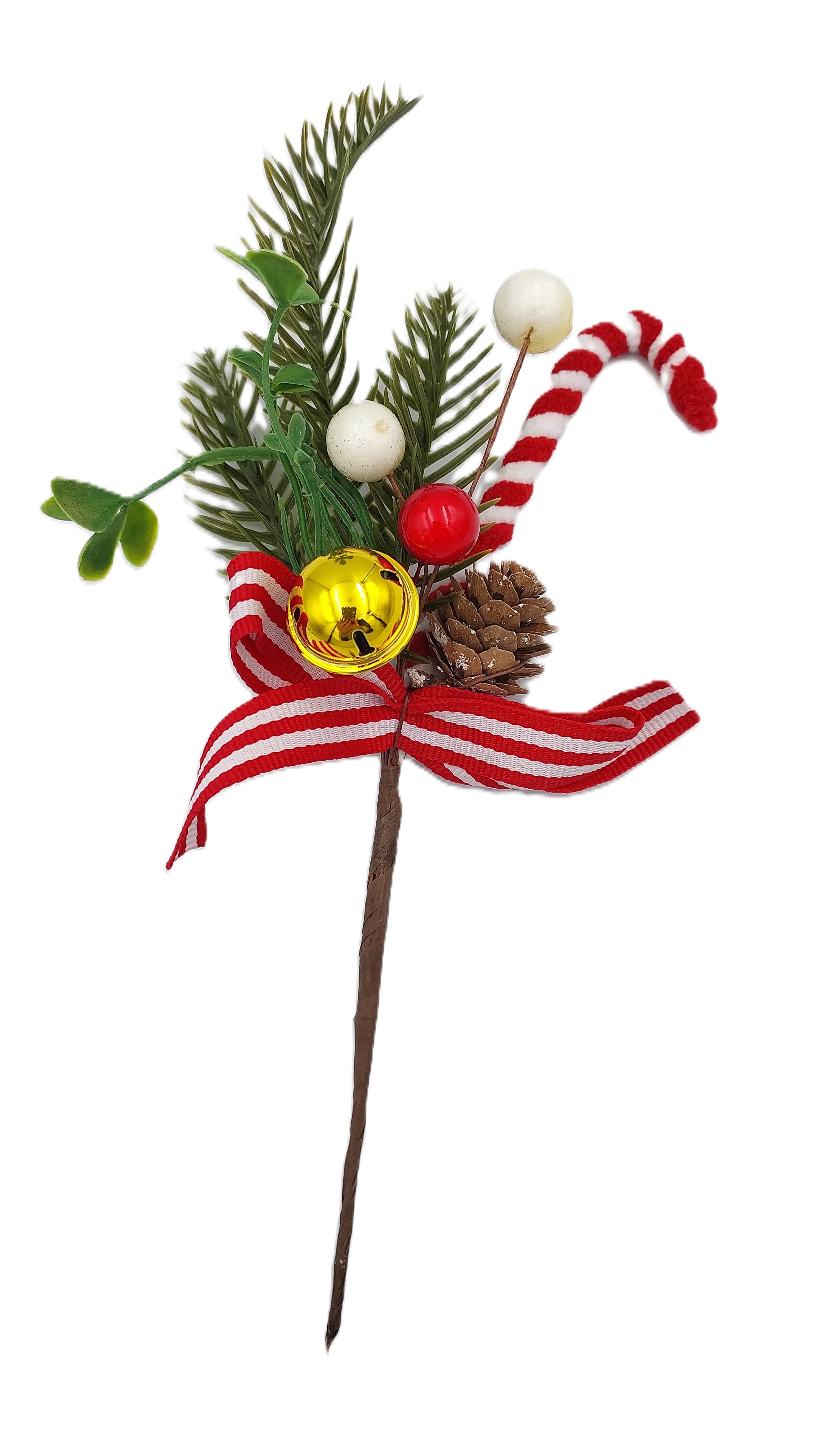 Sztuczna gałązka choinki LIZAK LASKA, dzwonek 24cm