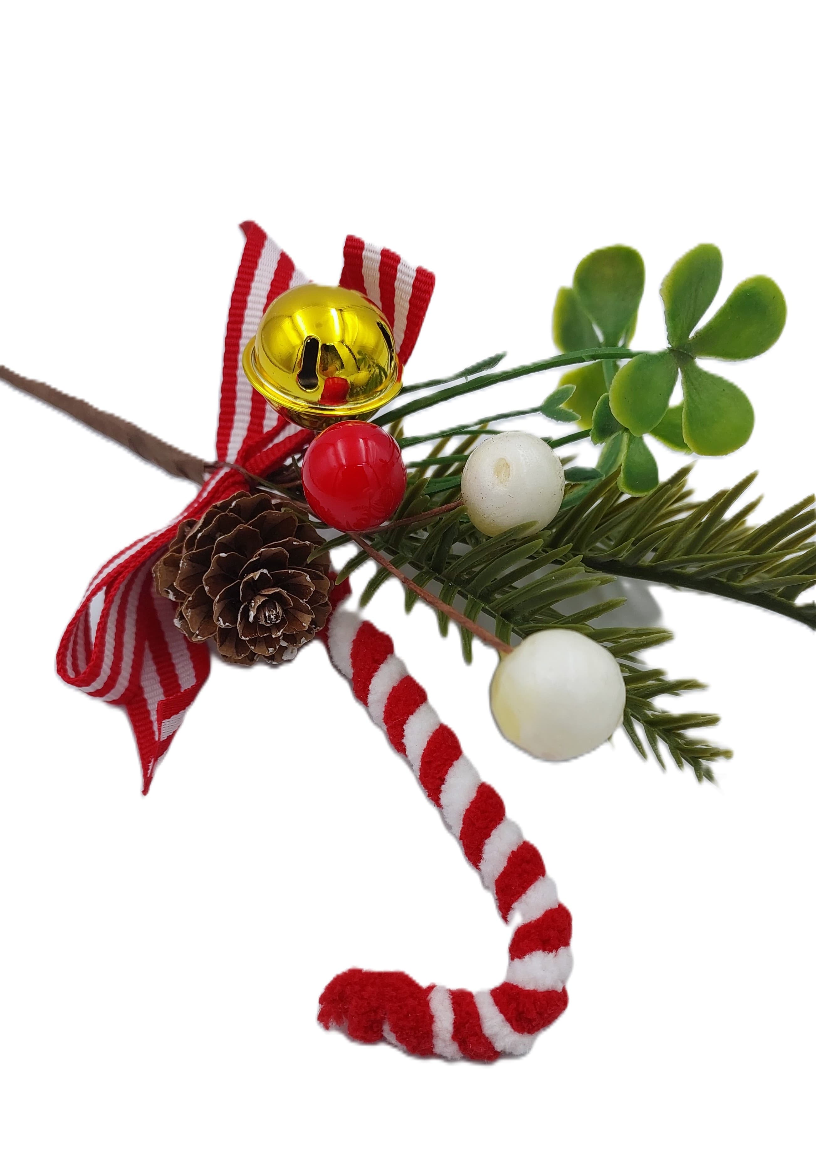 Sztuczna gałązka choinki LIZAK LASKA, dzwonek 24cm