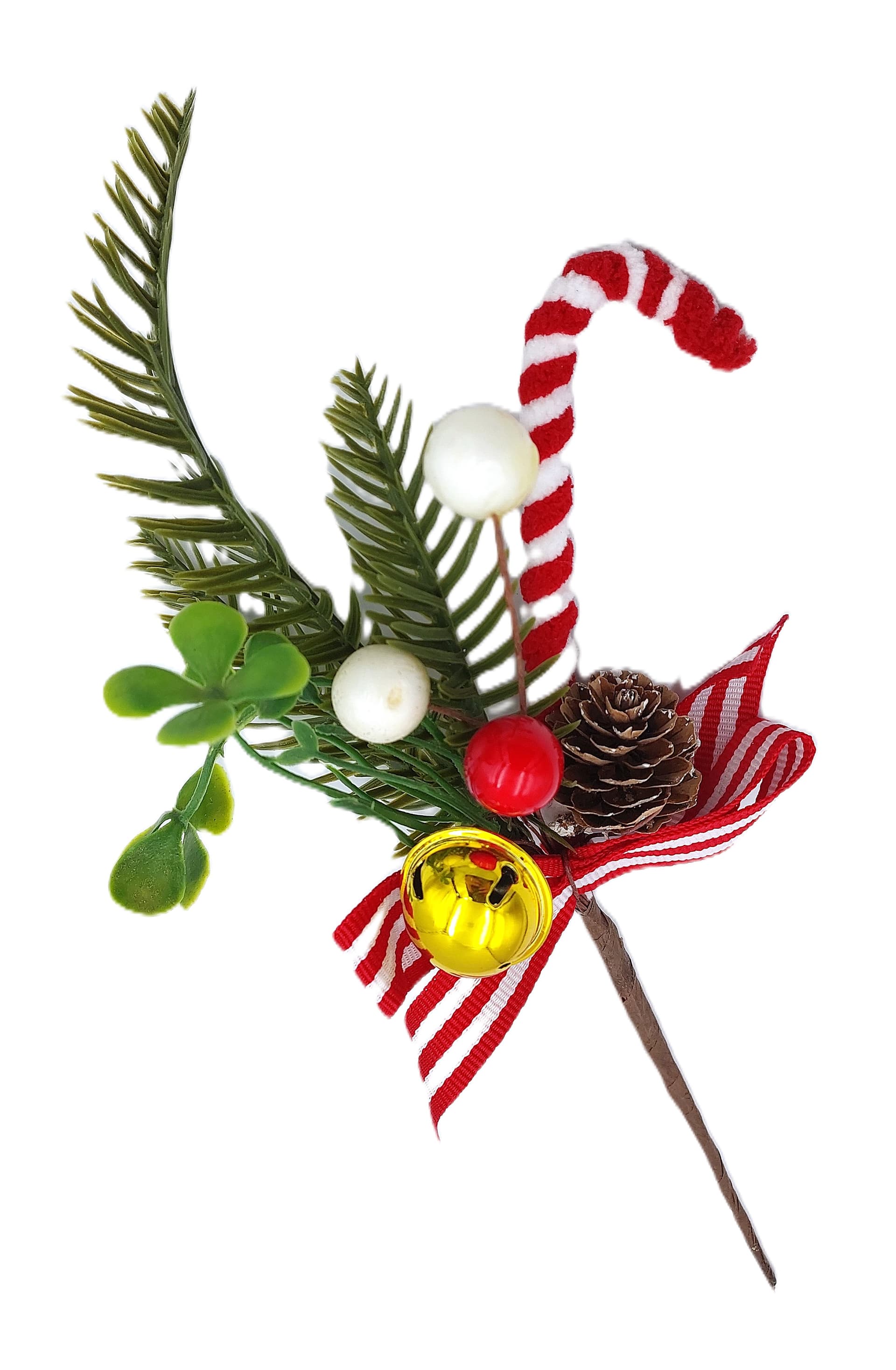 Sztuczna gałązka choinki LIZAK LASKA, dzwonek 24cm
