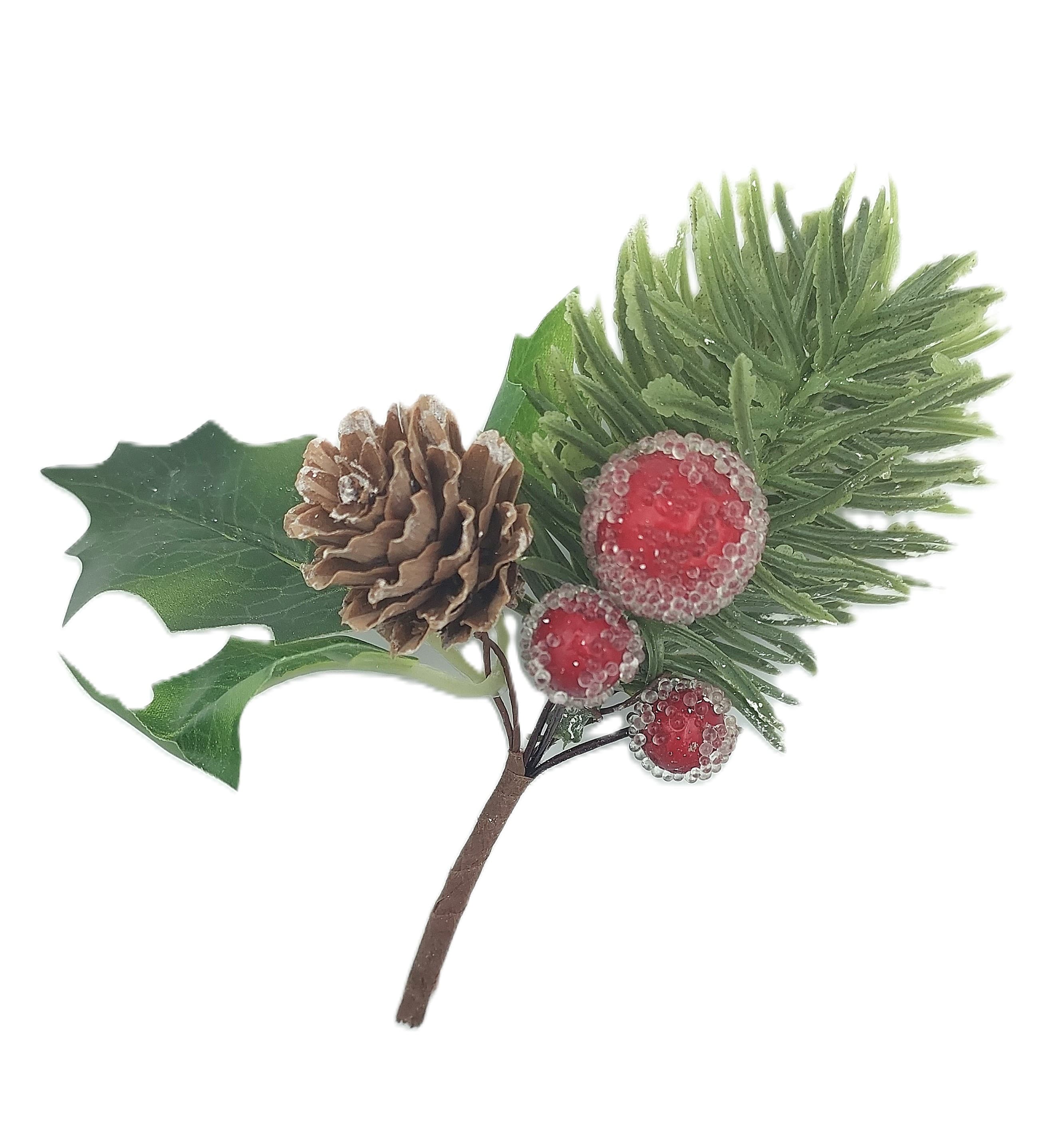 Sztuczna MINI świąteczna gałązka dekoracyjna 11 cm