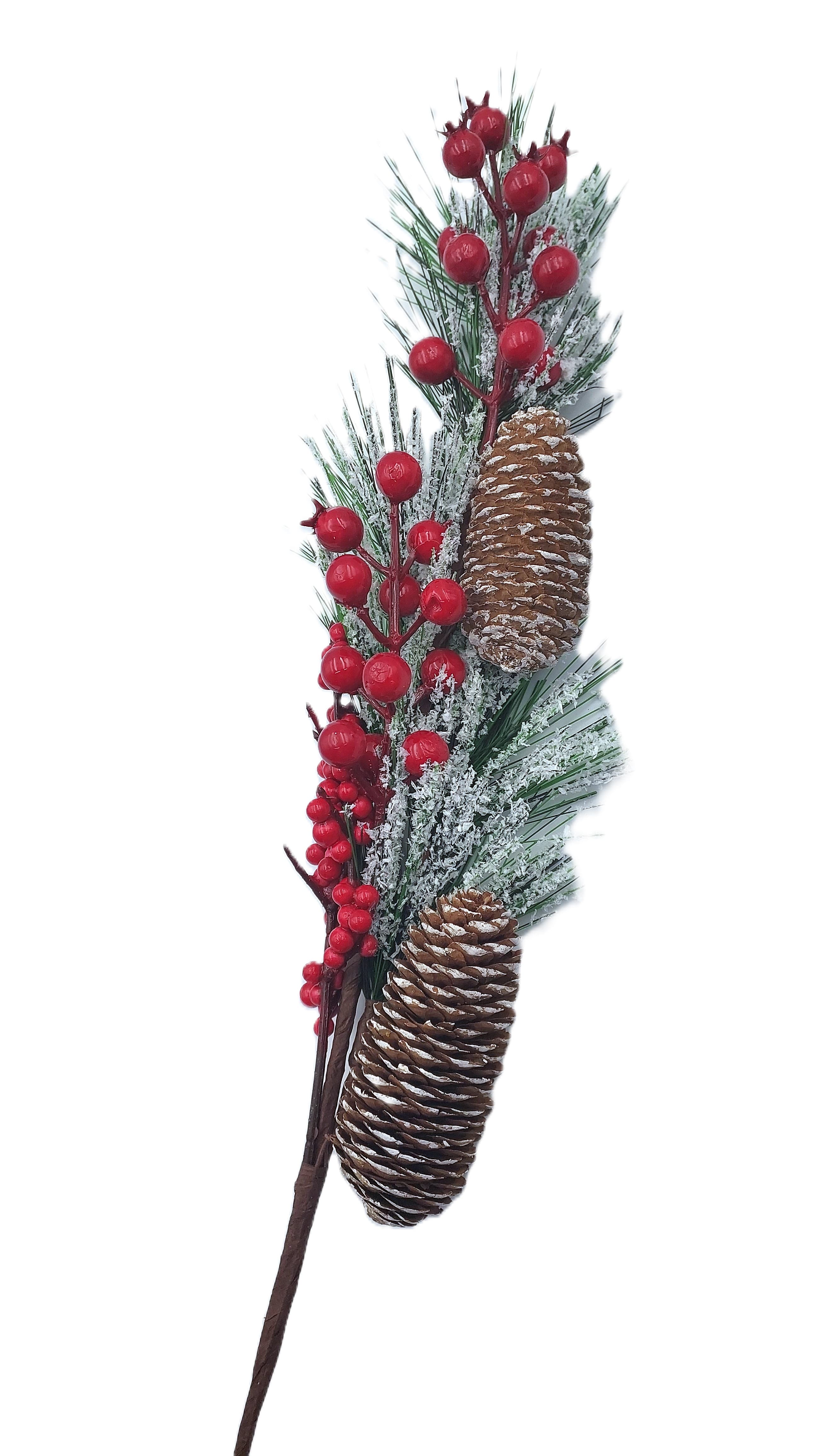 Długa świąteczna gałązka dekoracyjna 62 cm