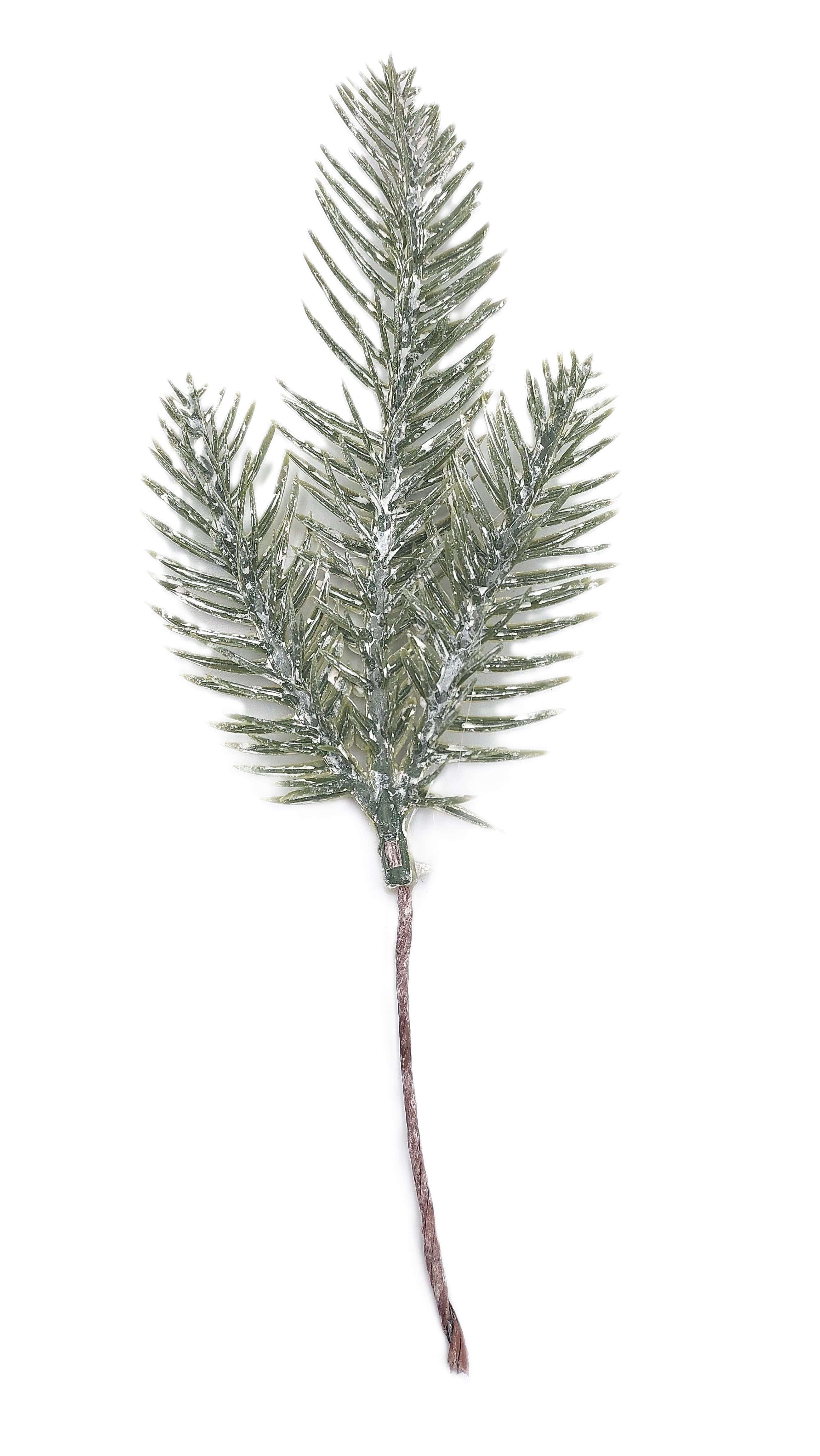 Sztuczna Gałązka lekko ośnieżona iglasta 22 cm
