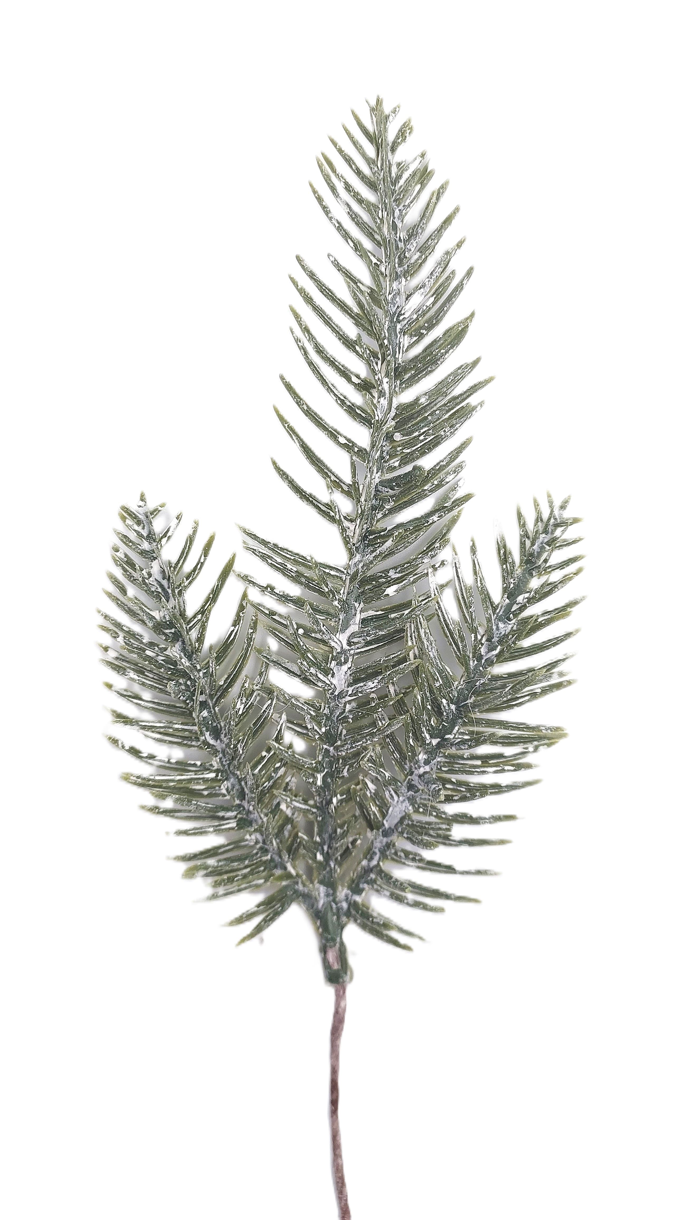 Sztuczna Gałązka lekko ośnieżona iglasta 22 cm