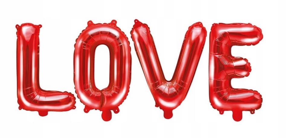 Balon foliowy Love, 140x35cm, czerwony