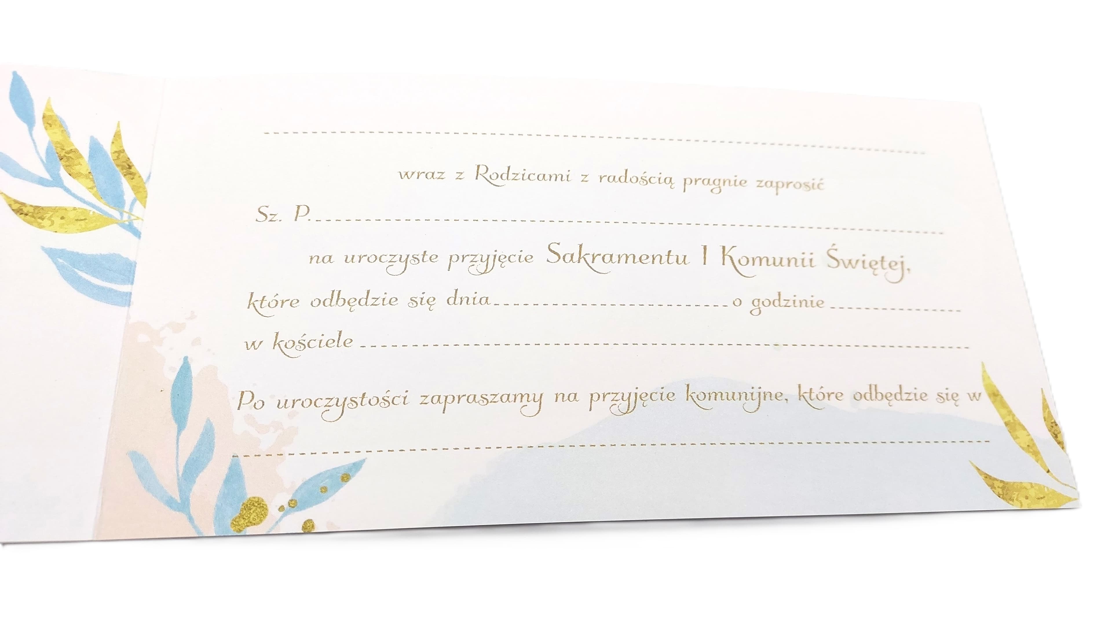 Zaproszenie na I Komunię Św. CHŁOPIEC 1 szt.