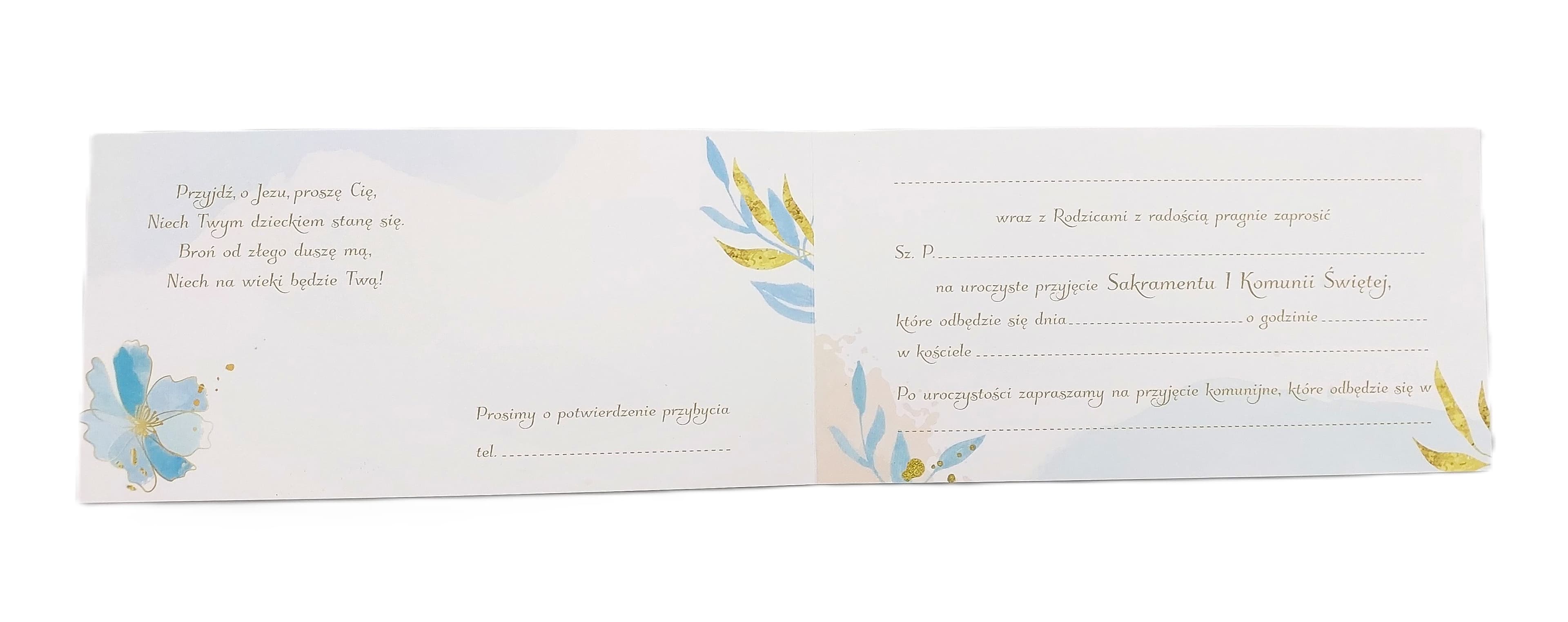Zaproszenie na I Komunię Św. CHŁOPIEC 1 szt.