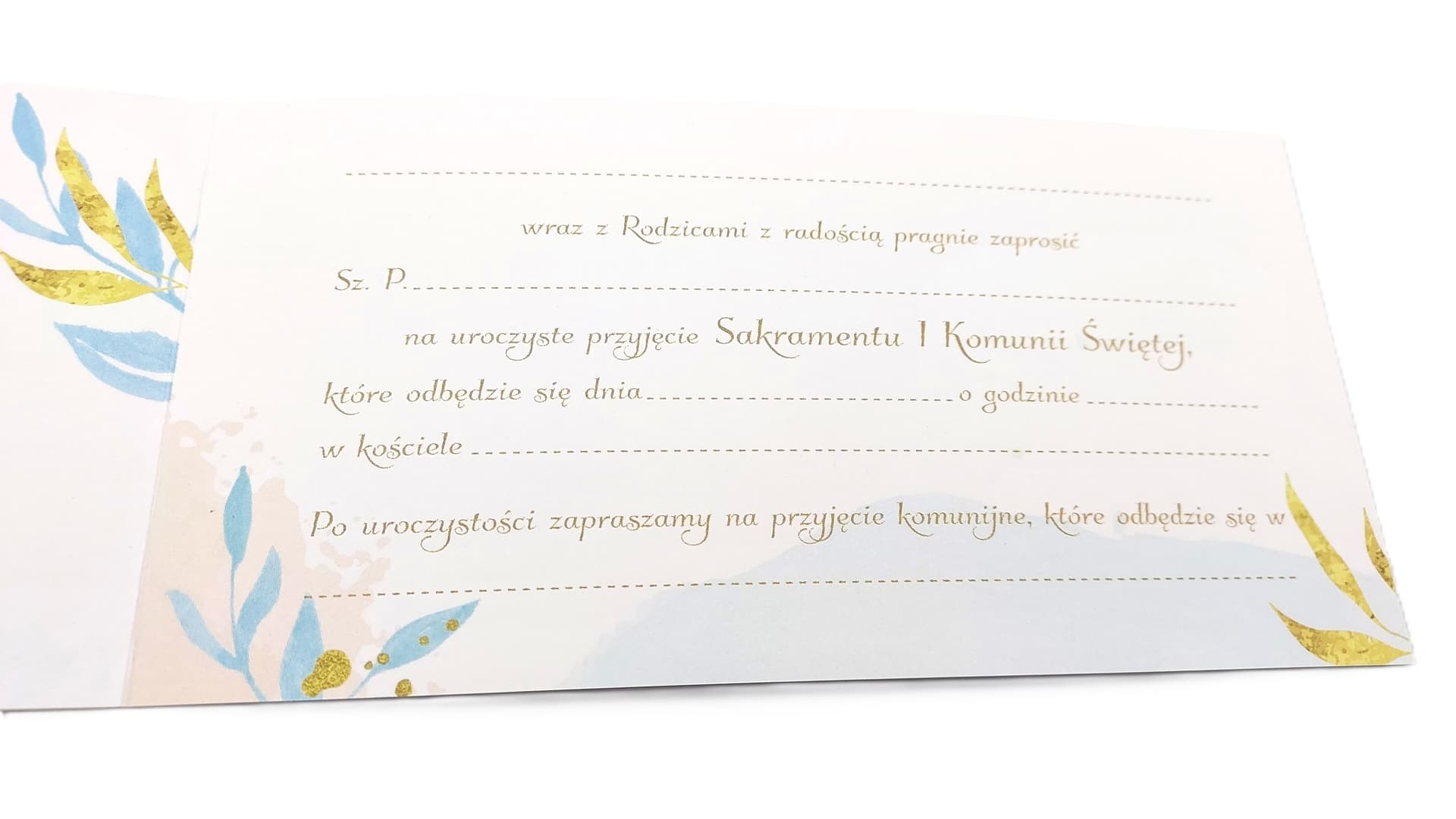 Zaproszenie na I Komunię Św. CHŁOPIEC 1 szt.