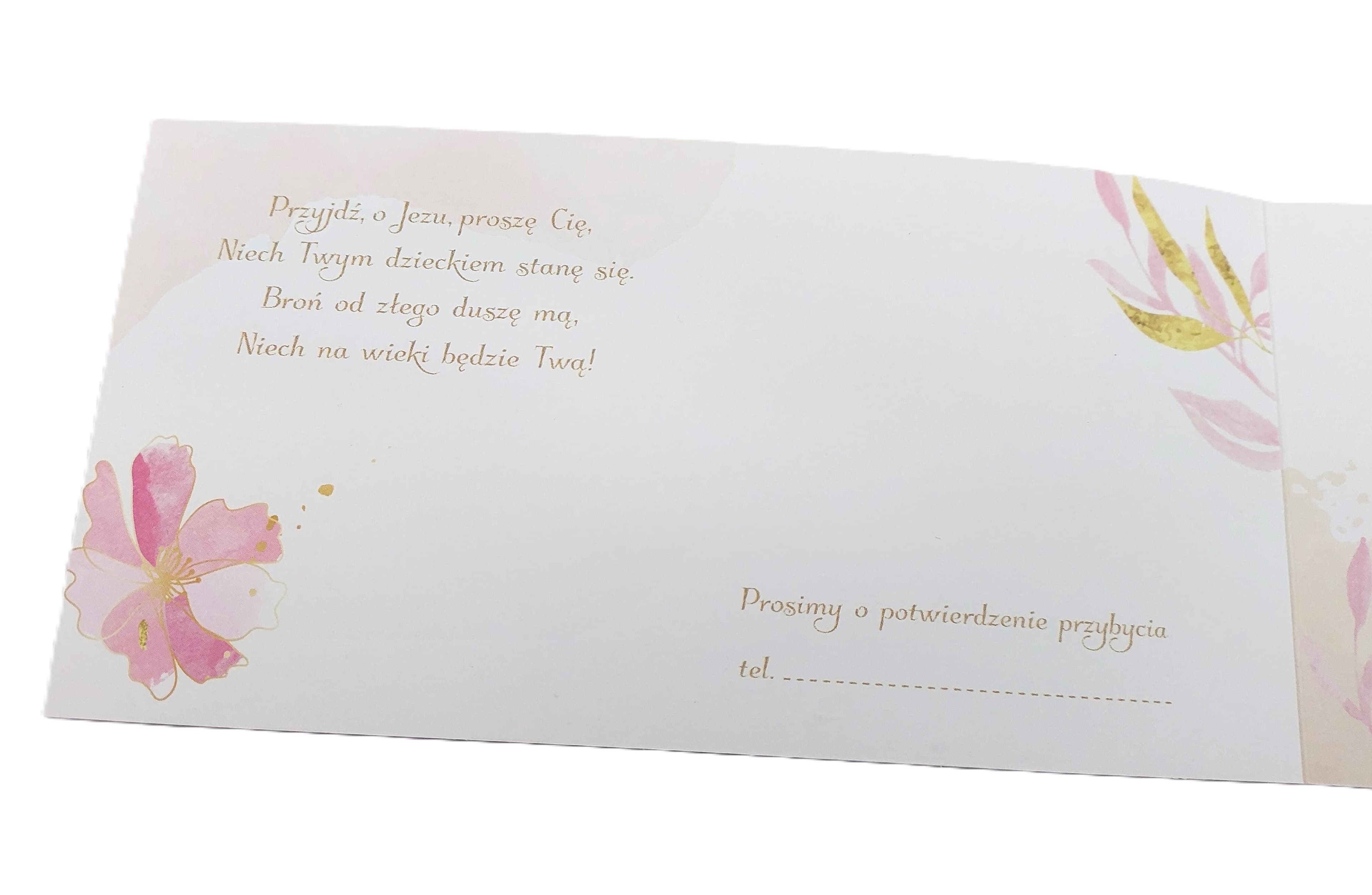 Zaproszenie na I Komunię Św. DZIEWCZYNKA 1 szt.