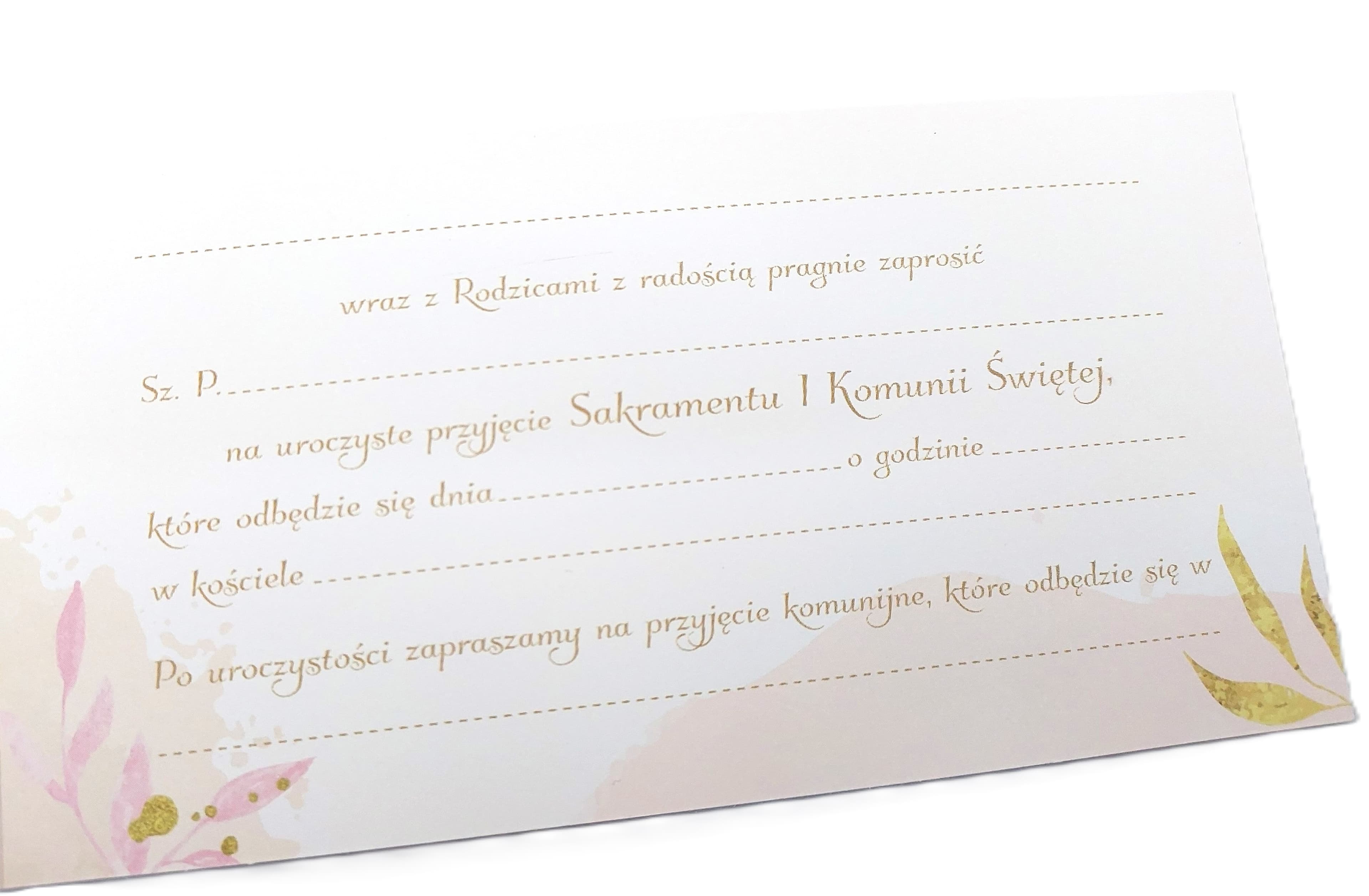 Zaproszenie na I Komunię Św. DZIEWCZYNKA 1 szt.