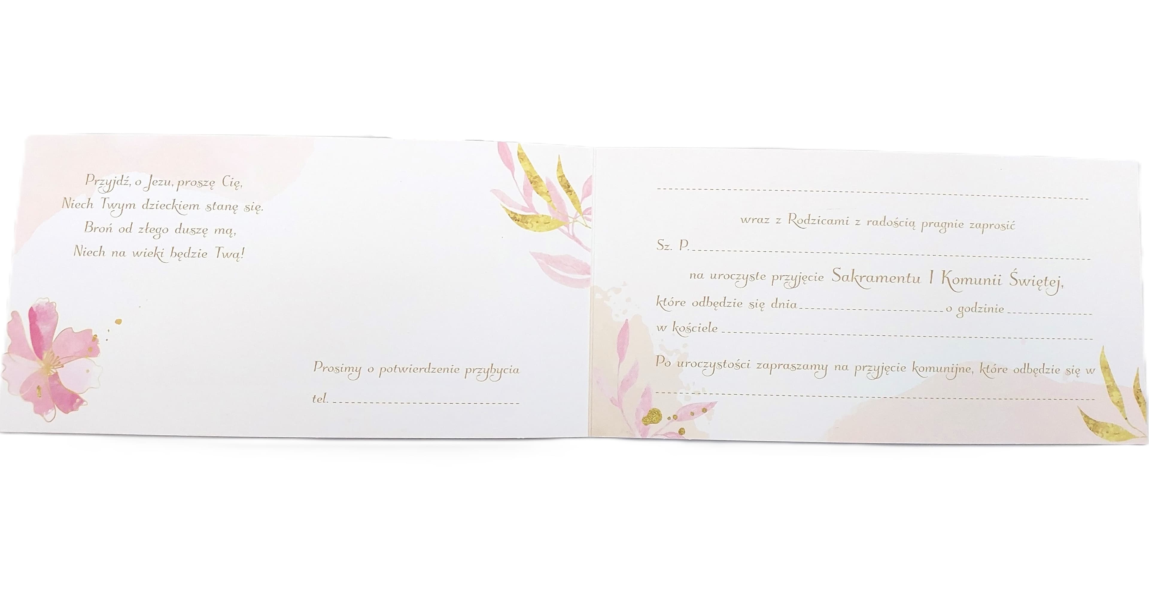 Zaproszenie na I Komunię Św. DZIEWCZYNKA 1 szt.