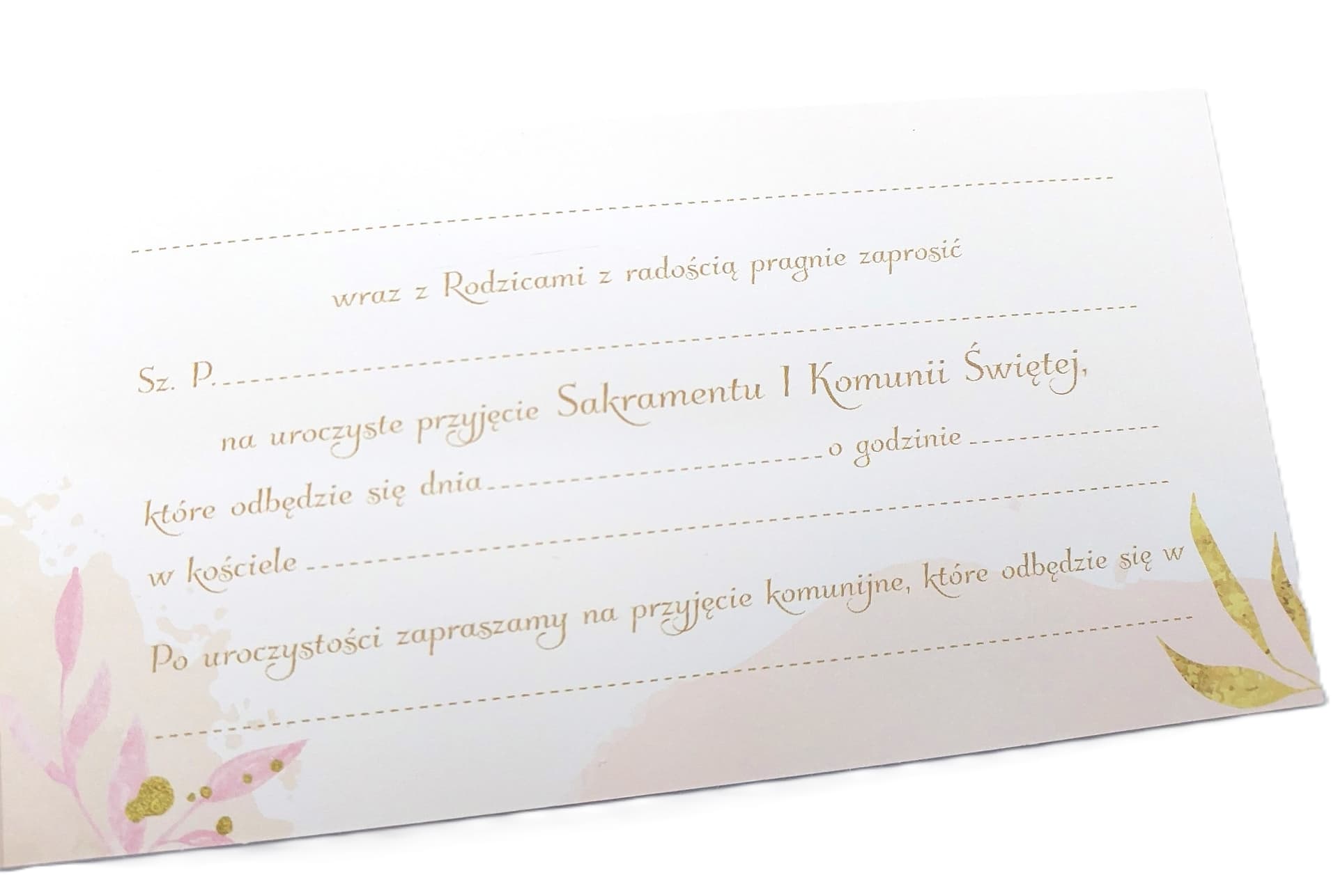Zaproszenie na I Komunię Św. DZIEWCZYNKA 1 szt.