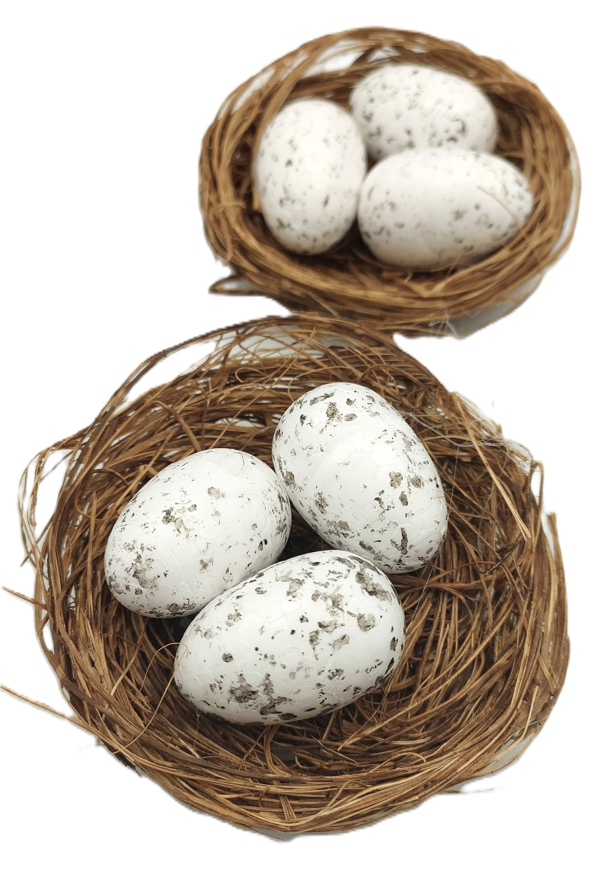 Gniazdo z białymi jajkami 7 cm - 2 szt.