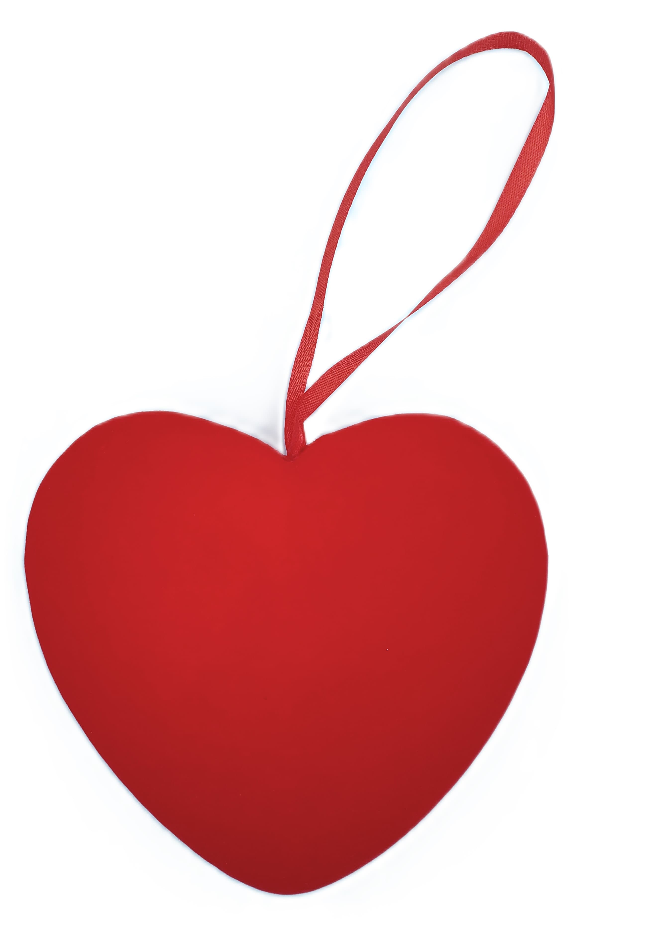 Serce welurowe wiszące - duże 15 cm CZERWONE 1 szt