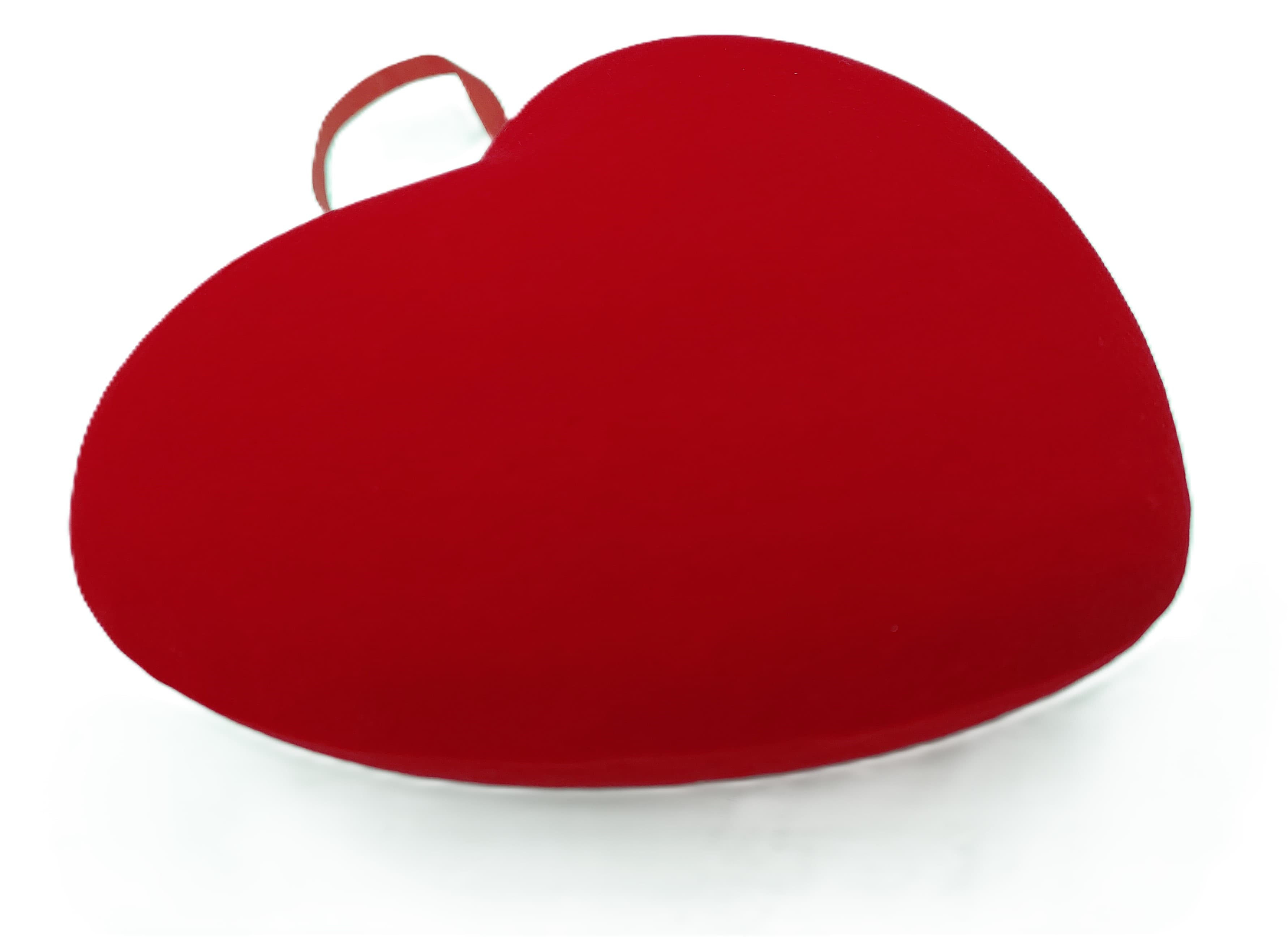 Serce welurowe wiszące - duże 15 cm CZERWONE 1 szt