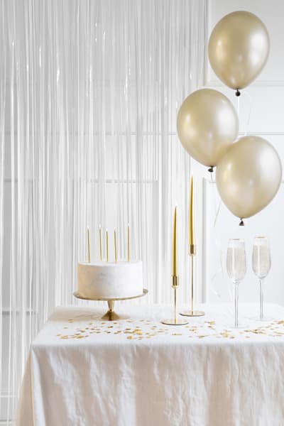 Kurtyna Party, metalizowana biała, 100x200cm