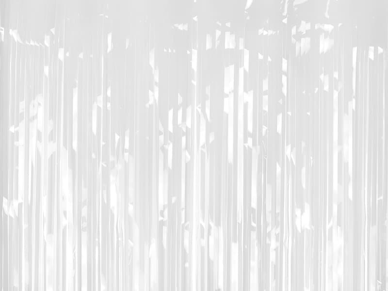 Kurtyna Party, metalizowana biała, 100x200cm