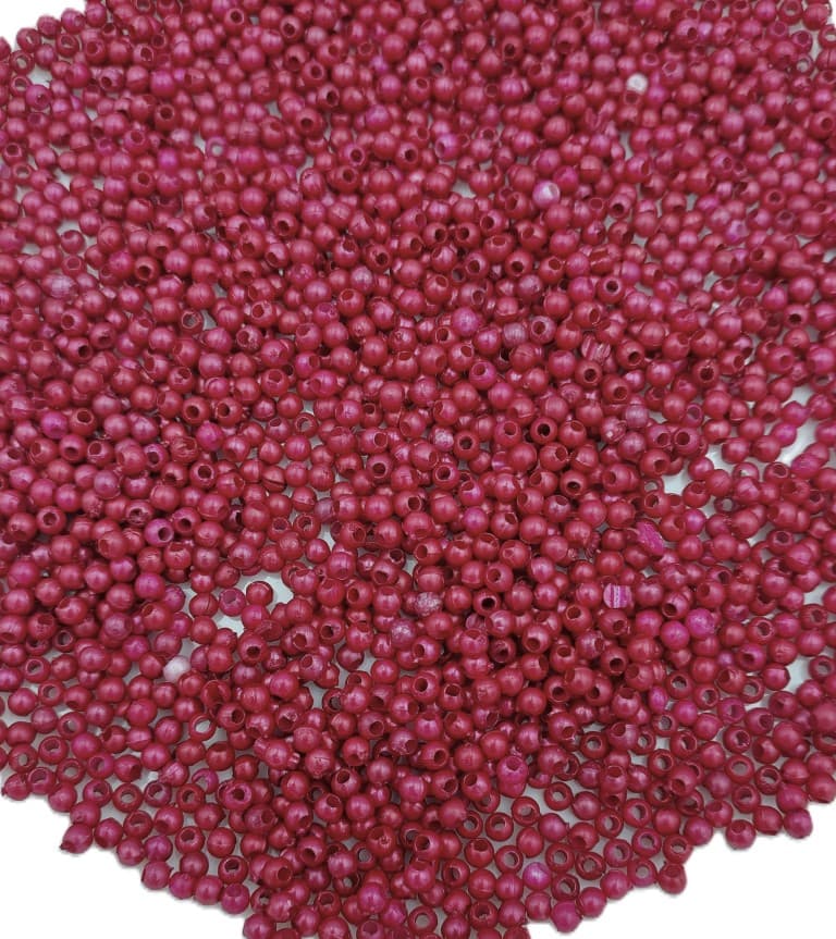 Koraliki perełki z dziurką, śr.3mm/25g, c.czerwone