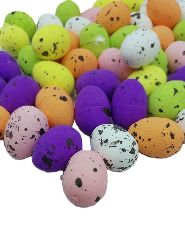 Jajko styropianowe przepiórcze 18x25mm 50 szt. mix