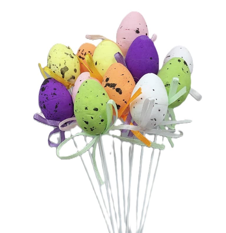 Jajka Wielkanocne na piku nakrapiane 12 sztuk mix