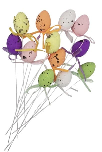 Jajka Wielkanocne na piku nakrapiane 12 sztuk mix