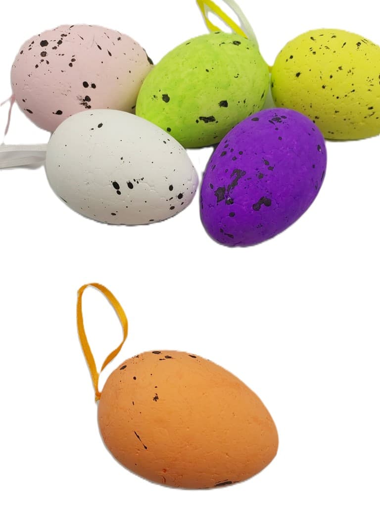 Jajko styropianowe zawieszka 70x50 mm 6 szt mix