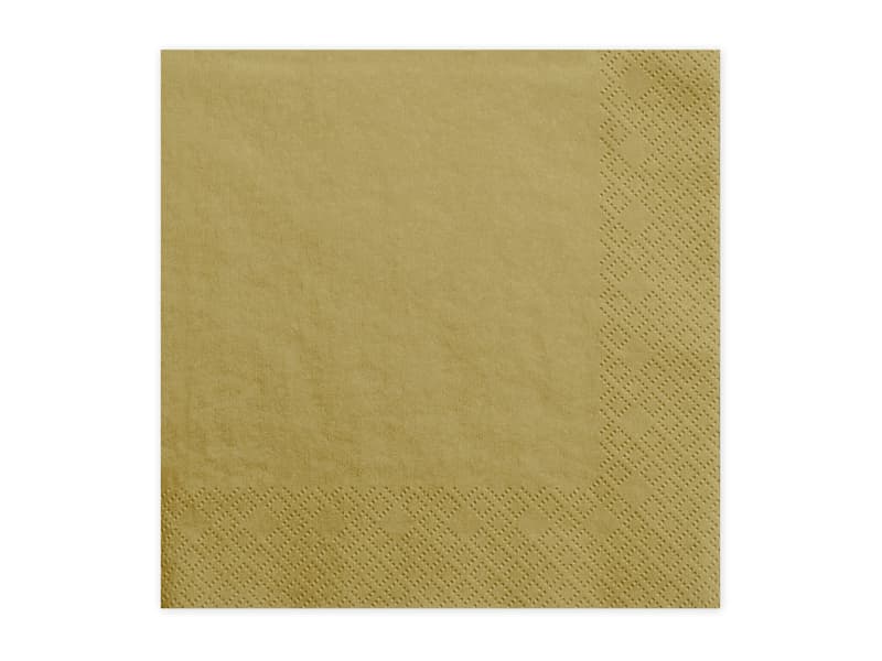 Serwetki trójwarstwowe, złoty, 33x33cm