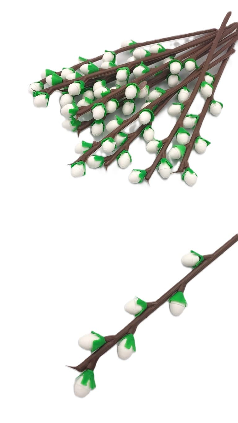 Bazia drobna, gałązki z listkami, wys 15cm/12sztuk