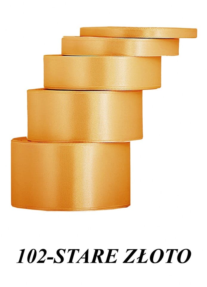 Wstążka satynowa 38mm/32mb, stare złoto