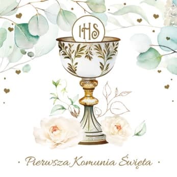 Serwetki, 33x33cm, Kielich z eukaliptusem Komunia