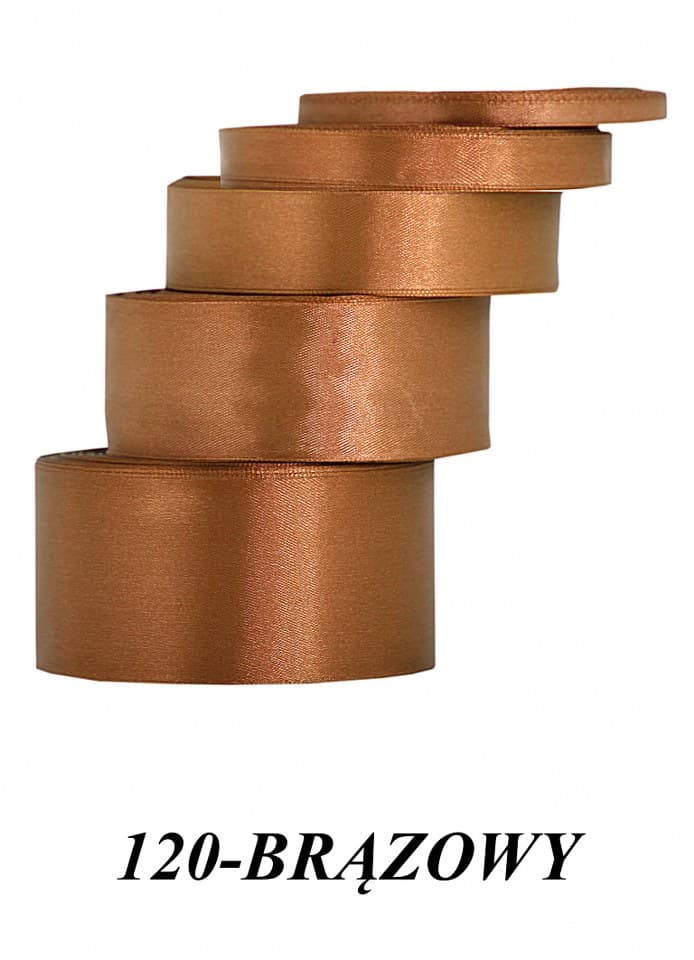 Wstążka satynowa 38mm/32mb, brązowa