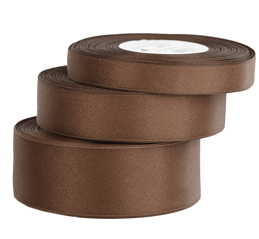 Wstążka satynowa PREMIUM, 25mm/20y, brązowa