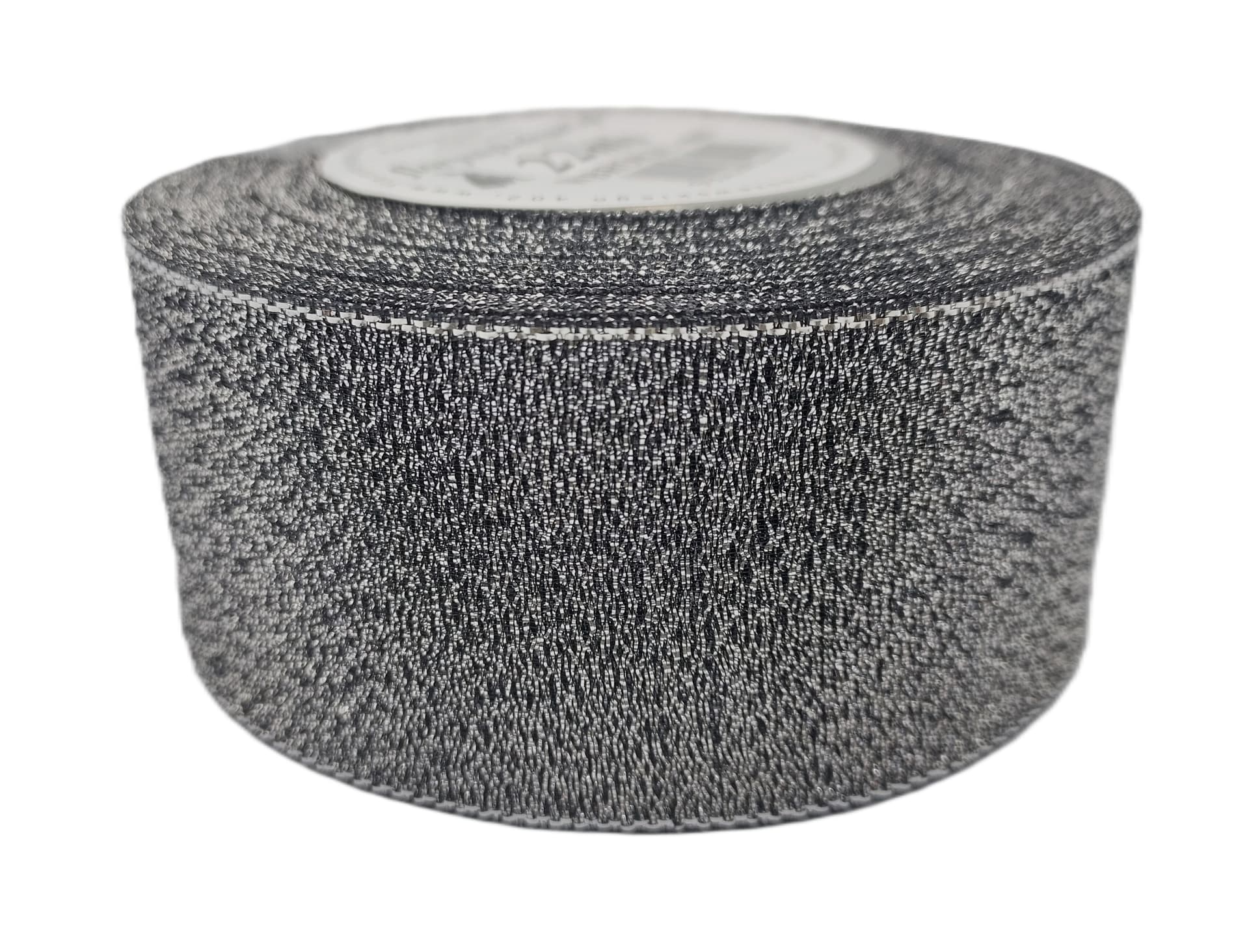 Wstążka brokatowa 38mm/22mb, czarna