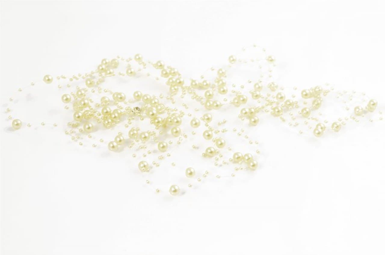 Girlanda perłowa 5x1,3m. kremowa