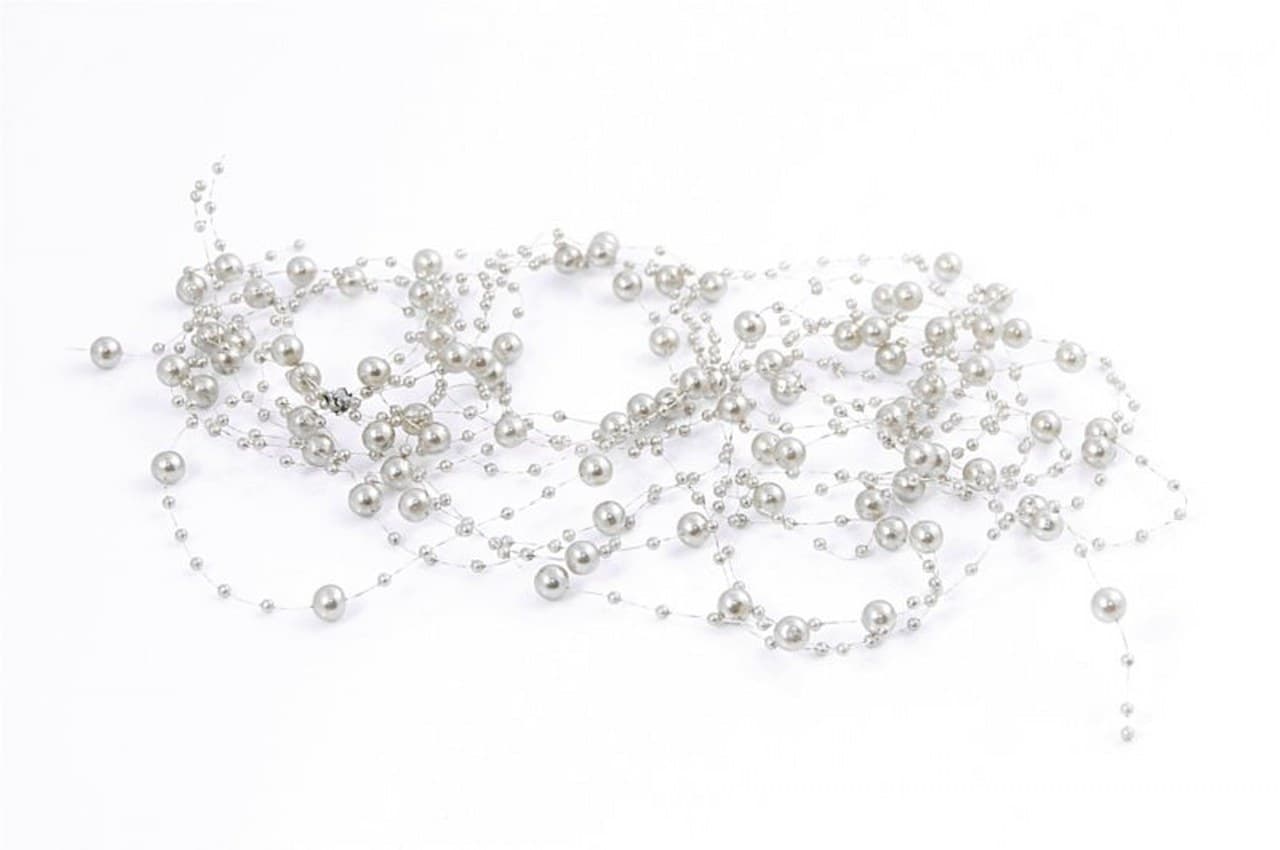Girlanda perłowa 5x1,3m. j.srebrna