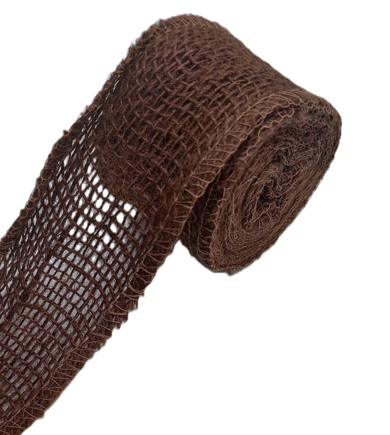 Juta obszywana, 9x8,5cm/5mb, 260g/m2, ciemny brąz