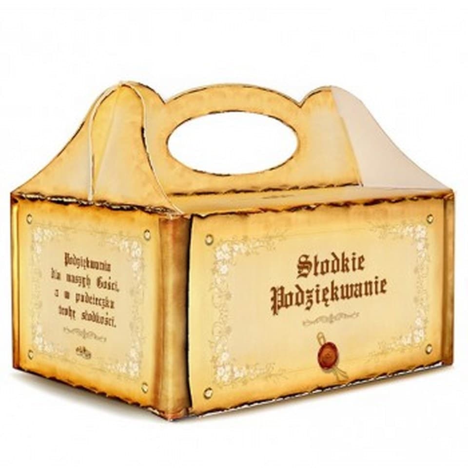 Pudełko tekturowe na ciasto, słodkie podziękowanie