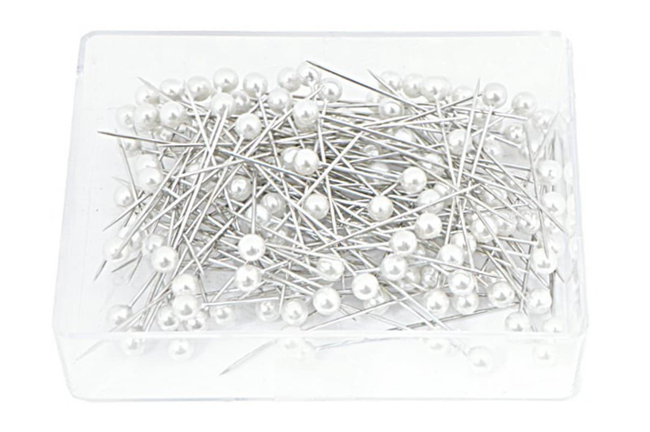 Szpilki z perełką 4mm, 100szt. białe perłowe